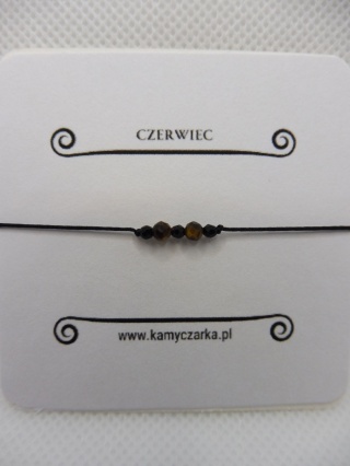 Bransoletka Miesięczna Czerwiec z Tygrysim Okiem