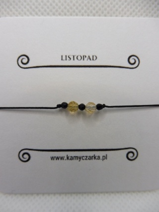 Bransoletka Miesięczna Listopad z Cytrynem