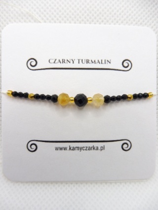 Bransoletka z Czarnym Turmalinem i Cytrynem Gold