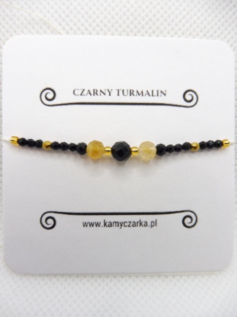 Bransoletka z Czarnym Turmalinem i Cytrynem Gold Bransoletka z Czarnym Turmalinem i Cytrynem Gold