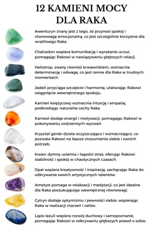 Naszyjnik dla Raka 12 KAMIENI MOCY