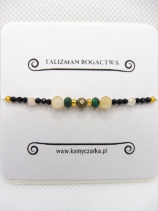 Bransoletka z Malachitem, Cytrynem i Pirytem Gold