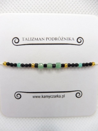 Bransoletka z Czarnym Turmalinem i Awenturynem Gold