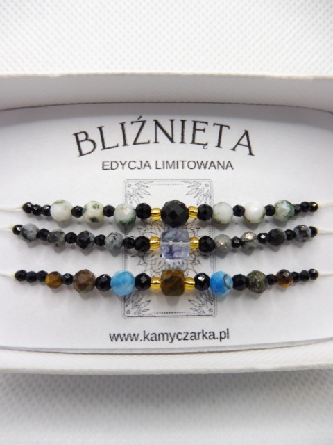 Zestaw Trzech Bransoletek z Kamieniami Naturalnymi Dla Bliźniąt Zestaw Trzech Bransoletek z Kamieniami Naturalnymi Dla Bliźniąt