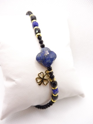 Bransoletka z Czarnym Turmalinem i Lapis Lazuli