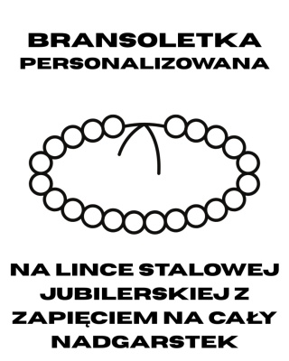 Bransoletka z kamieni naturalnych na lince stalowej z zapięciem