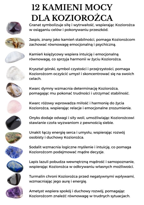 Bransoletka dla Koziorożca 12 KAMIENI MOCY