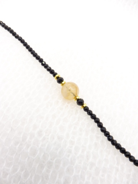 Bransoletka z Czarnym Turmalinem i Cytrynem Gold