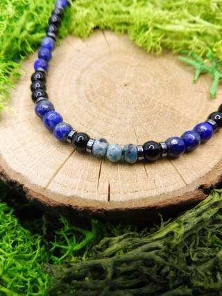Bransoletka Męska z Onyksem, Lapis Lazuli i Jadeitem