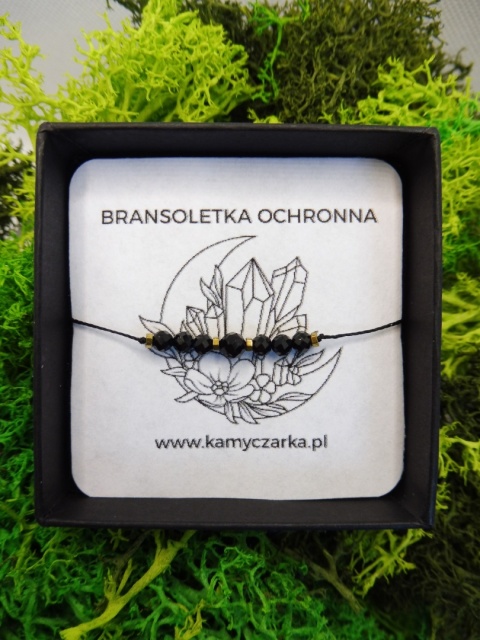 Bransoletka z Czarnym Turmalinem Na Ochronę Hematyt Gold