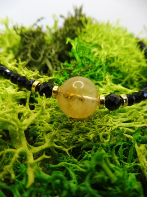 Bransoletka z Czarnym Turmalinem i Cytrynem Gold